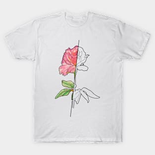 Blue rose peach blue T-Shirt